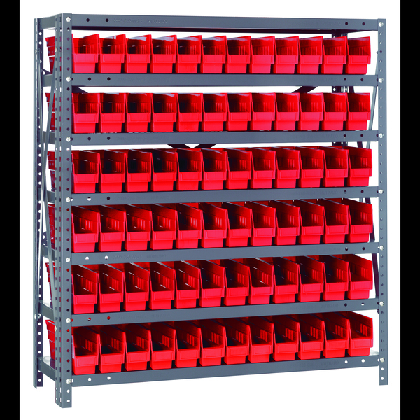 Quantum Storage Systems Steel Shelving with plastic bins 1239-100RD